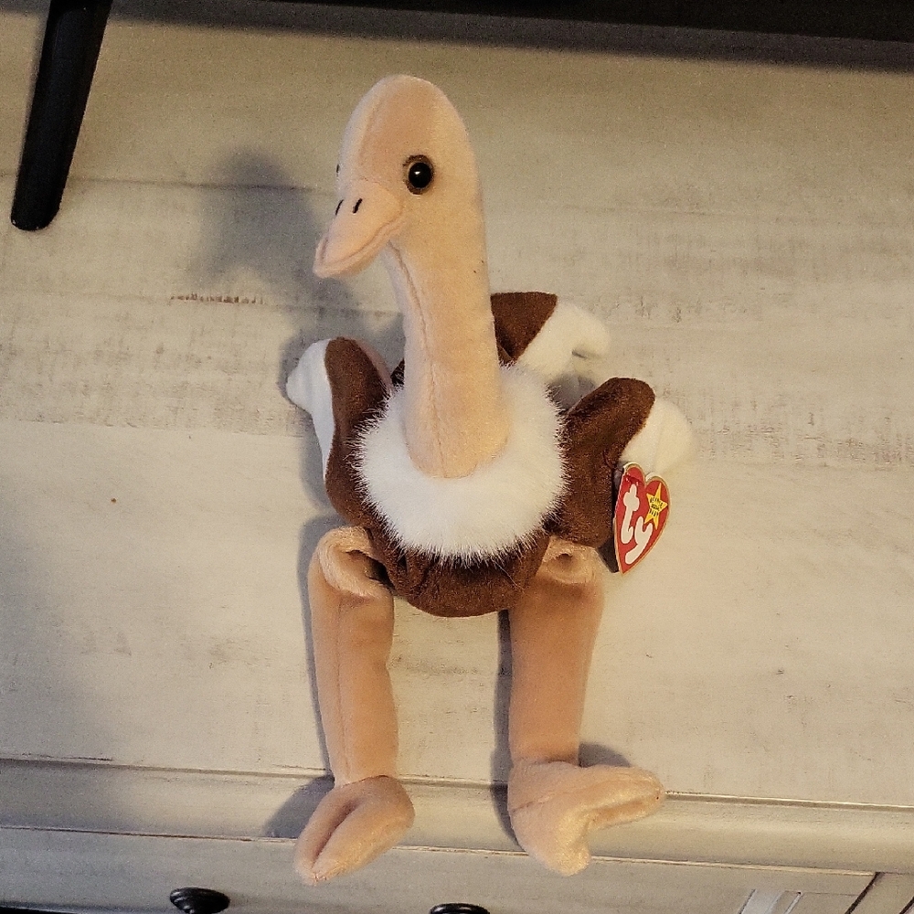 Ty Beanie Babies "Stretch" Brown and White Plush Toy
